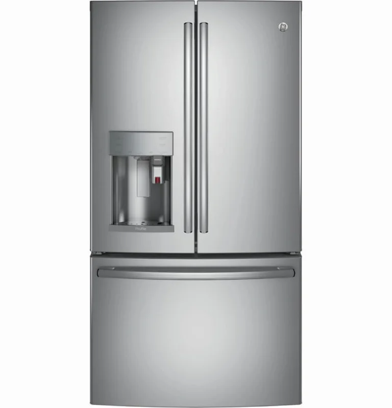 GE Profile - 35.75 Inch 22.1 cu. ft French Door Refrigerator in Stainless - PYE22PSKSS Stainless