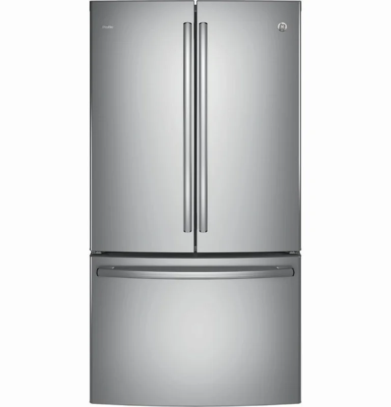 GE Profile - 35.75 Inch 23.1 cu. ft French Door Refrigerator in Stainless - PWE23KSKSS Stainless