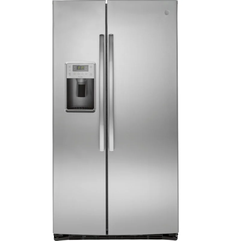 GE Profile - 35.75 Inch 25.3 cu. ft Side by Side Refrigerator in Stainless - PSE25KSHSS Stainless