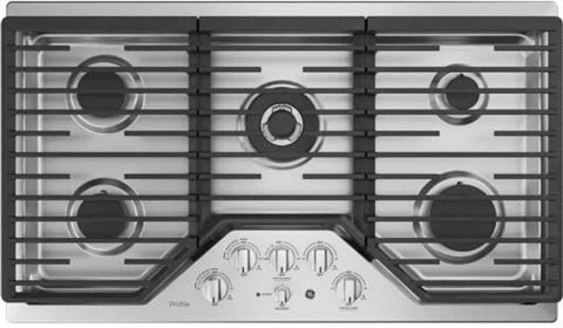 GE Profile - 35.98 inch wide Gas Cooktop in Stainless - PGP9036SLSS Stainless