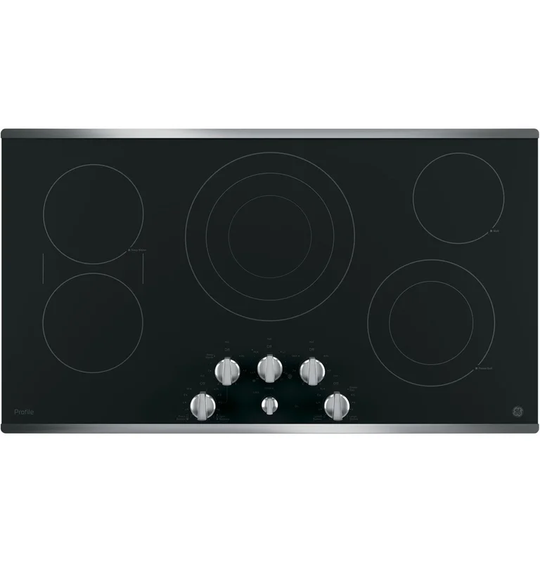 GE Profile - 36.125 Inch Electric Cooktop in Black - PP7036SJSS Black