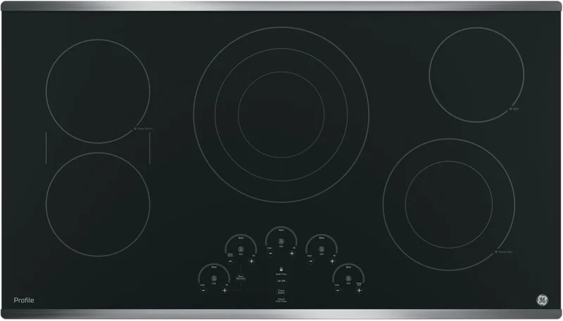 GE Profile - 36.125 inch wide Electric Cooktop in Stainless - PP9036SJSS Stainless