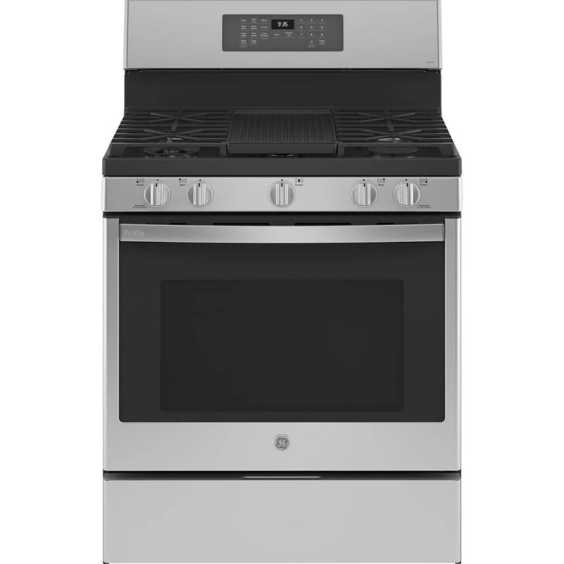 GE Profile - 5.7 cu. ft Dual Fuel Range in Stainless - PC2B935YPFS STAINLESS STEEL
