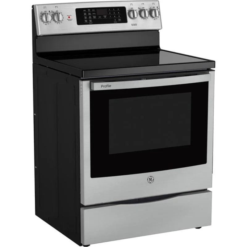 GE Profile - 6.2 cu. ft  Electric Range in Stainless - PCB905YVFS Stainless