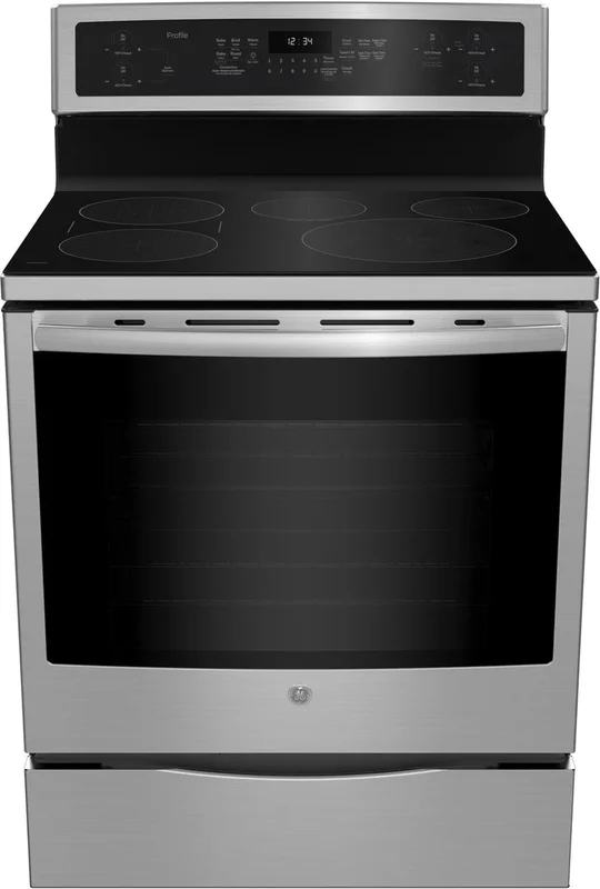 GE Profile - 6.2 cu. ft  Electric Range in Stainless - PCHB920BTMS Stainless