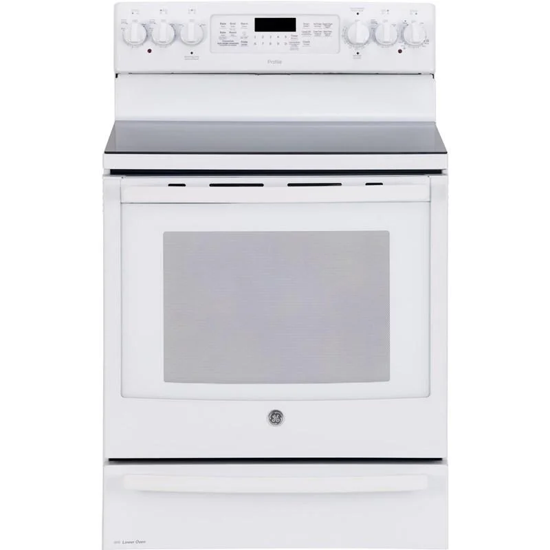 GE Profile - 6.2 cu. ft  Electric Range in White - PCB987DMWW White