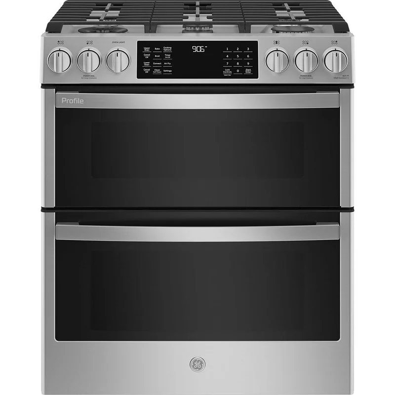 GE Profile - 6.7 cu. ft Gas Range in Stainless - PCGS960YPFS Stainless