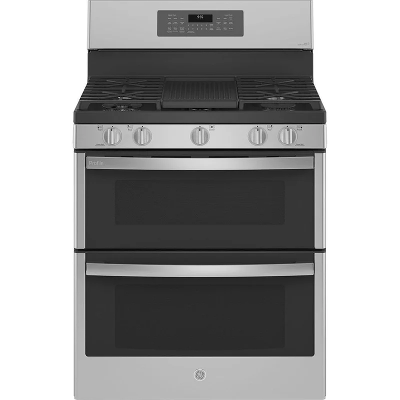 GE Profile - 6.8 cu. ft Gas Range in Stainless - PCGB965YPFS Stainless