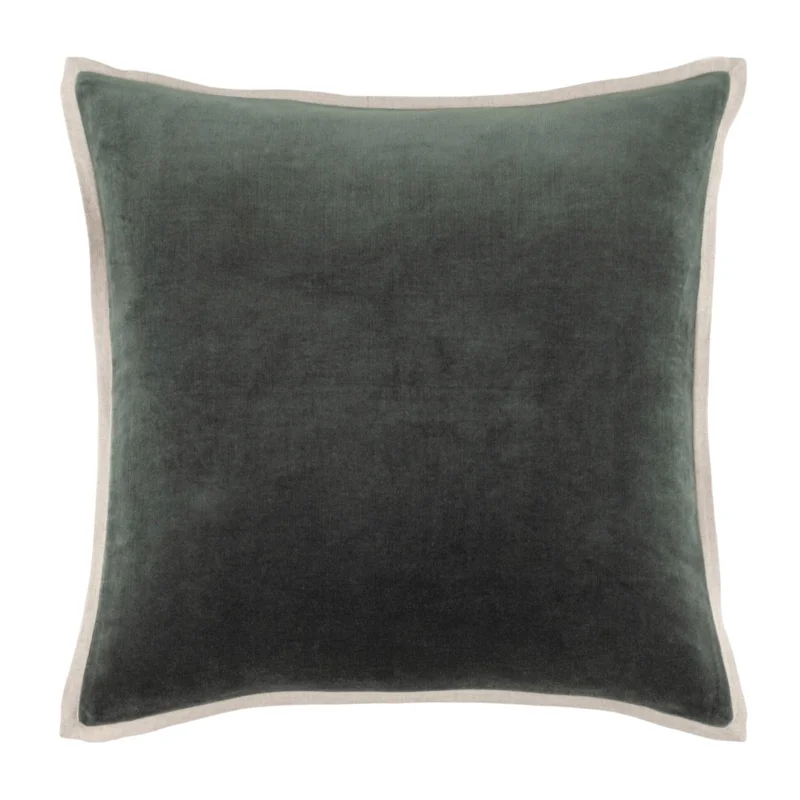 Gehry Velvet/Linen Decorative Pillow, Everglade, 22" x 22"