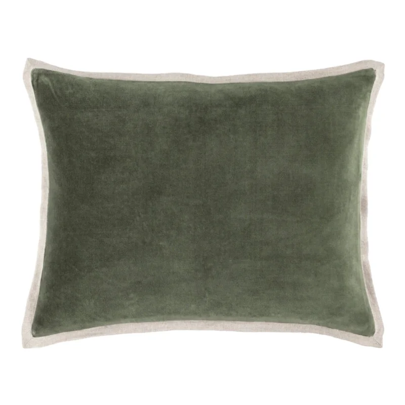 Gehry Velvet/Linen Decorative Pillow, Sage, 16" Lumbar