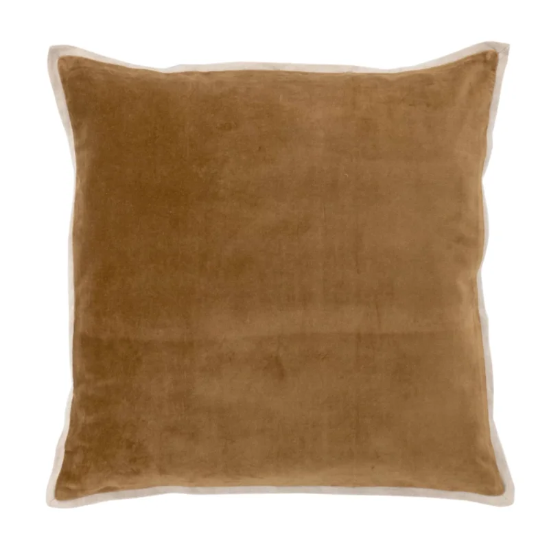 Gehry Velvet/Linen Decorative Pillow, Sand, 22" x 22"