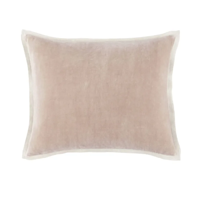 Gehry Velvet/Linen Decorative Pillow, Stone, 16" Lumbar