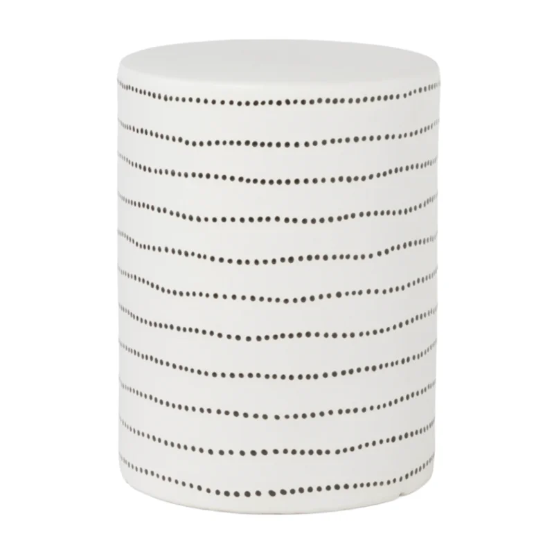 Geoffrey White/ Black Ceramic Stool