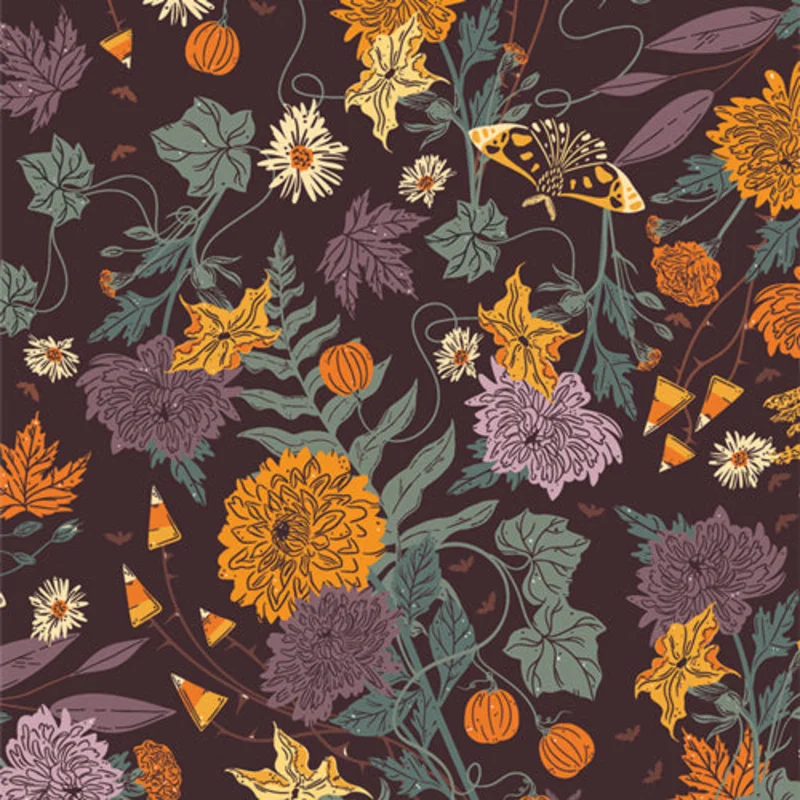 GHOSTLY & HAUNTED: Wicked Flora (1/4 Yard)