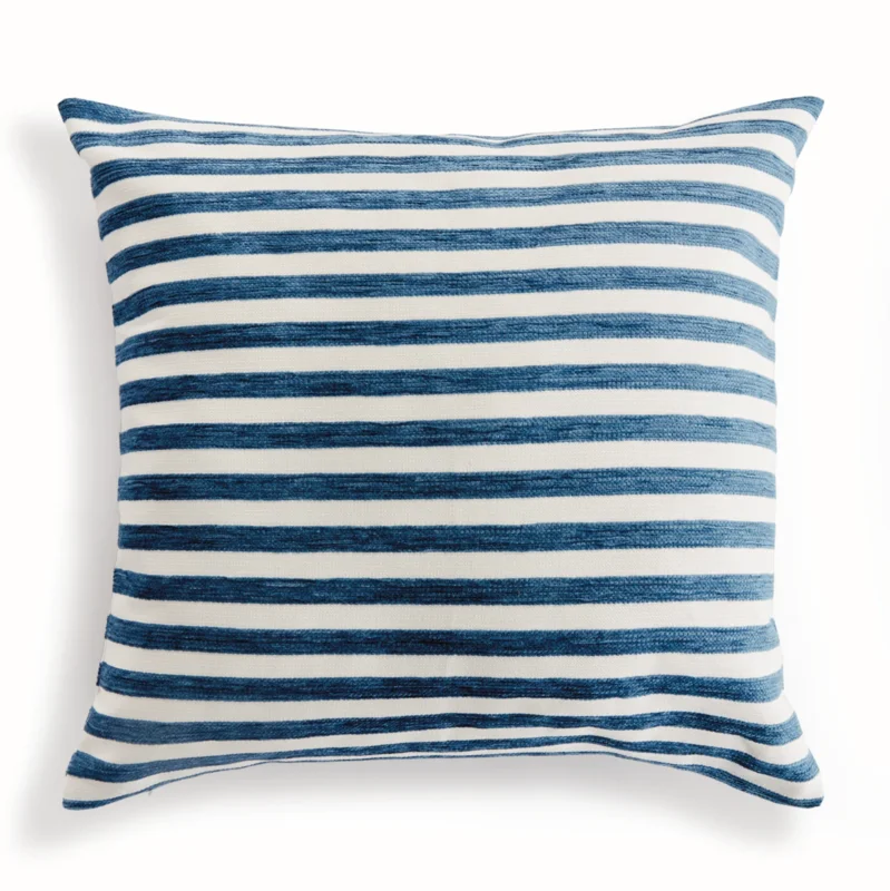 Gideon Square Indoor/Outdoor Pillow, Blue Stripe, 20" x 20"