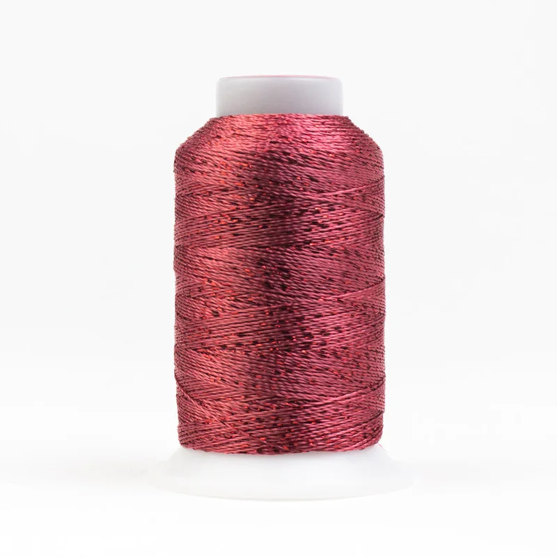 GLAMORE: 12wt Rayon Metallic 300yds-Coral Rose 2514