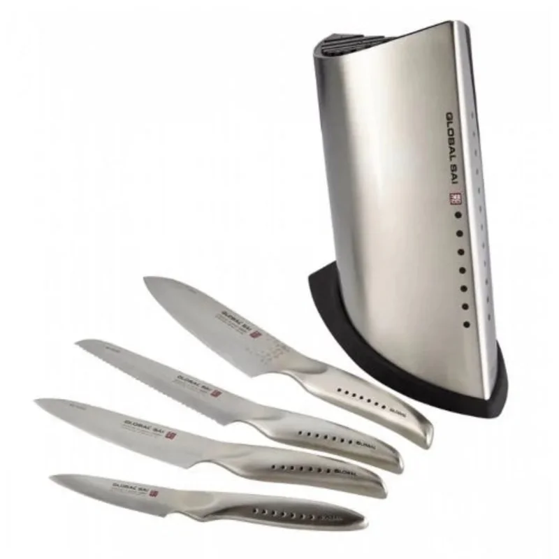 Global 5pc. Knife Block Set (01,M02,M04,S01,GKB-52)