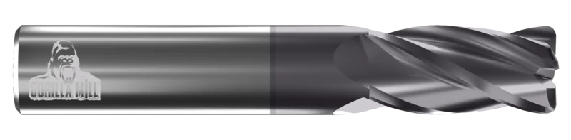 Gorilla 4 Flute Radius End TiALN Coated End Mills, Inch, Standard Performance, Made in USA