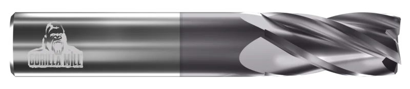 Gorilla 4 Flute Square End TiALN Coated End Mills, Inch, Standard Performance, Made in USA