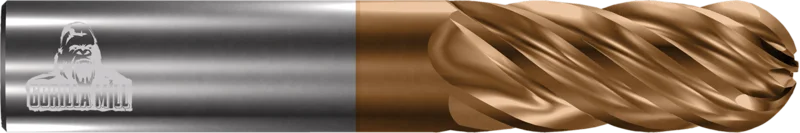 Gorilla 6 Flute Ballnose GMS Coated & WTF Coated End Mills, Inch, Super Bitchin' Performance - Ferrous, Made in USA