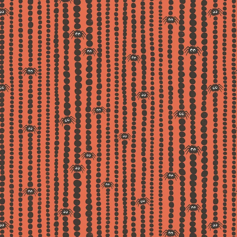GOTHIC WHIMSY: Spiders Stripes-Red/Black (1/4 Yard)