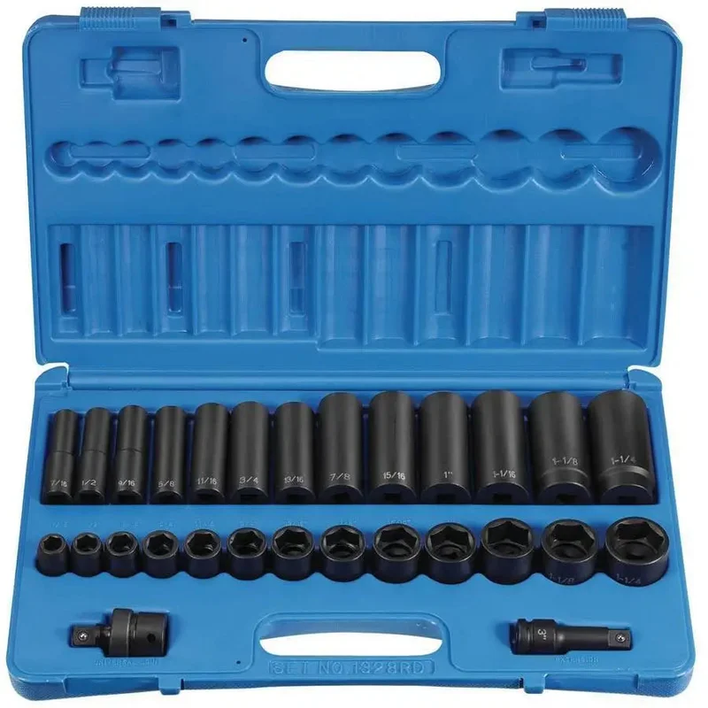 GP 1/2 in Drive Standard and Deep Impact Socket Sets (28 Piece)