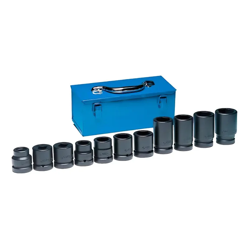GP 1" Dr Metric Impact Socket Set for Imported Trucks w/ Metal Case (11 pcs) - 9157