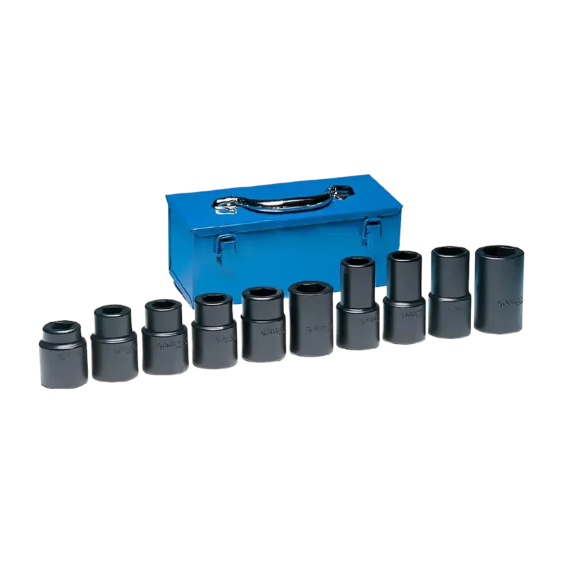 GP 9260 #5 Spline Dr SAE/Metric Truck Wheel Impact Socket Set w/ Metal Case (10 Pc)