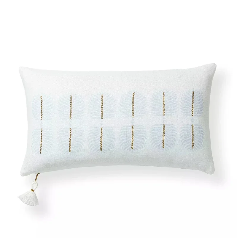 Granada Lumbar Pillows - Coastal Blue, 12" x 21"
