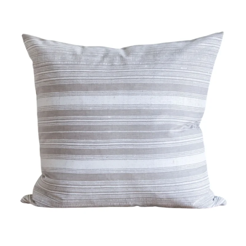 Gray Clyde Stripe Indoor/Outdoor Pillow, 22" x 22"