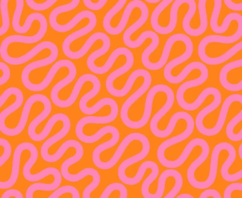 GROOVE: Unspooled Geometric Swirls-Orange Zest (1/4 Yard)