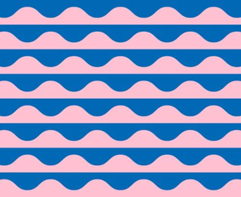 GROOVE: Wavy Geometric Stripe-Cotton Candy (1/4 Yard)
