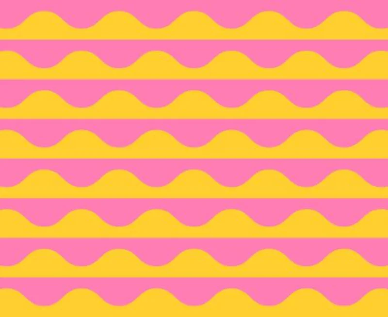 GROOVE: Wavy Geometric Stripe-Tangerine Dream (1/4 Yard)