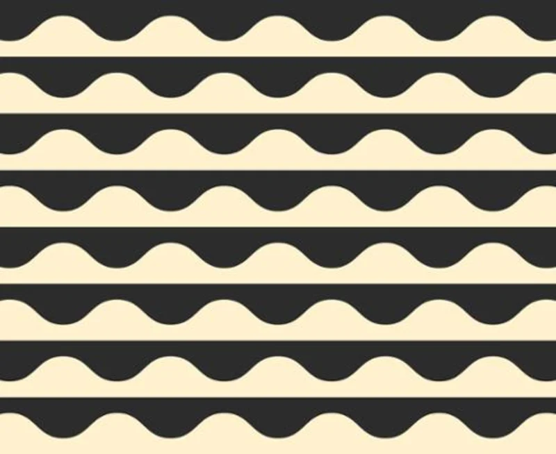 GROOVE: Wavy Geometric Stripe-Tuxedo (1/4 Yard)