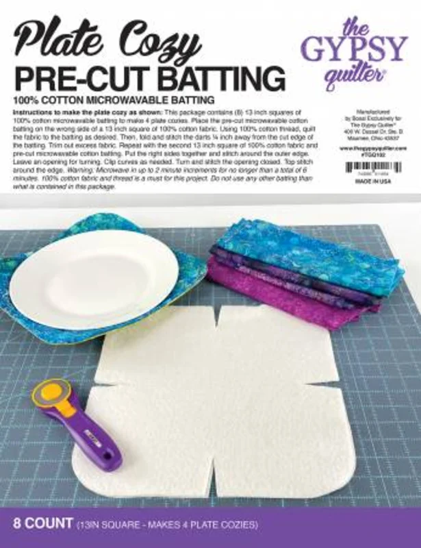 Gypsy Quilter: Plate Cozy Pre-Cut Batting 8ct