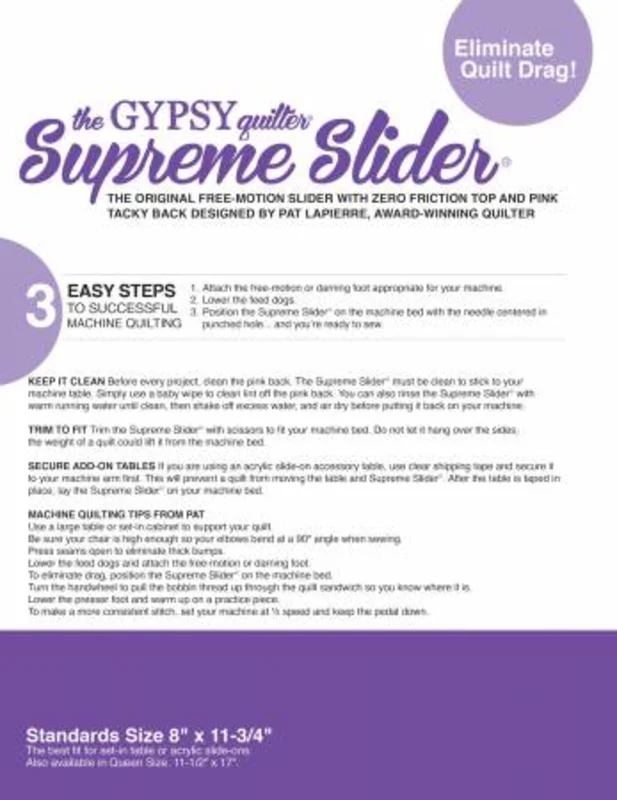Gypsy Quilter: Supreme Slider: Standard (8x11-3/4")