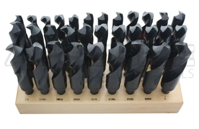 H516-6506, 32 PS/SET HSS 1/2" SHANK S&D DRILL SET 33/64" to 1" by 64THS, 118 POINT