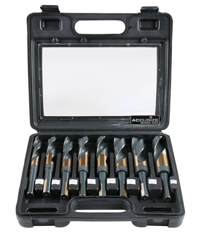H516-6507, 8 ps/set 1/2" Shank M35(HSS+5%cobalt) Silver & Deming Drill Sets