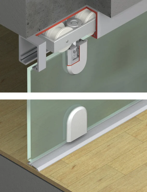 Hafele HAWA Junior 160/GP Sliding Door Hardware Set (Track NOT Included)