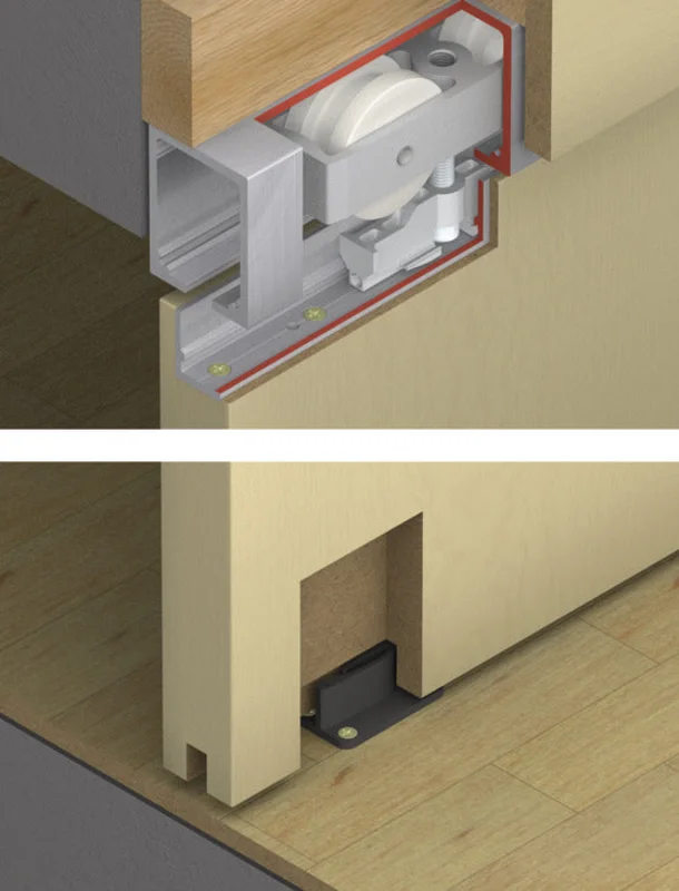 Hafele HAWA Junior 250/B Sliding Door Hardware Set (Track NOT Included)