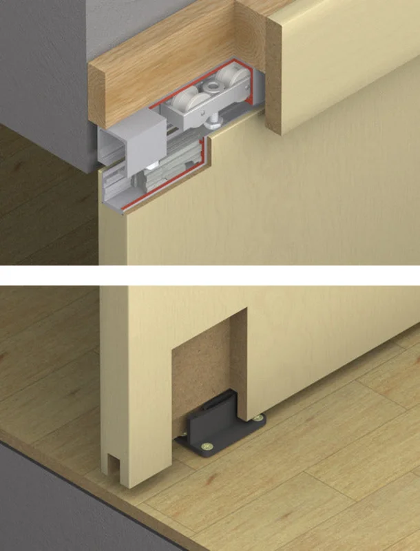 Hafele HAWA Junior 40/B Sliding Door Hardware Set (Track NOT Included)