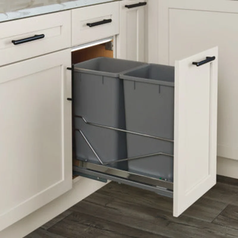 Hafele - Kitchen Organization - Waste Bins - Pull-Out Bottom Mount For 381mm (15") Cabinets Kessebhmer