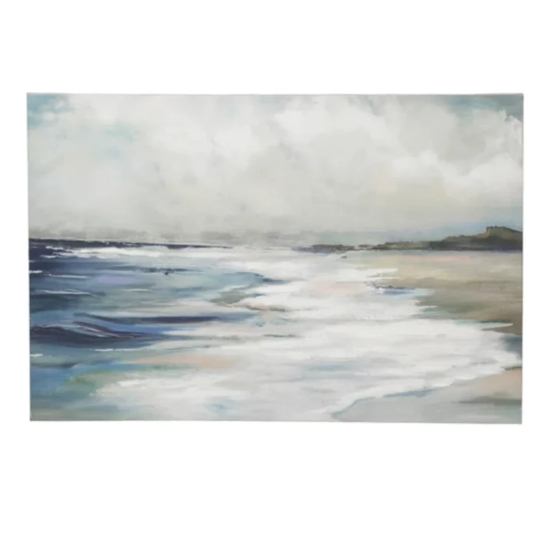 Hand-Painted Canvas Wall Decor with Beach Scene, 23-1/2"W x 15-3/4"H