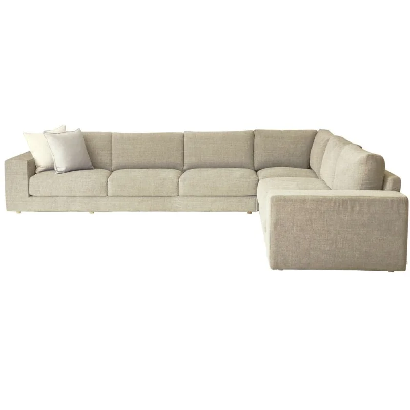 Hansen L Sectional, Large Arm, West Lake Oatmeal, 155.5" x 118.9"