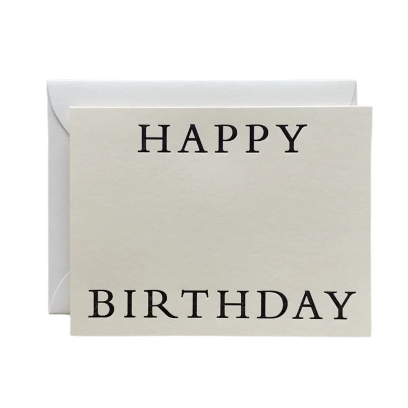 'Happy Birthday' Greeting Card, Creme