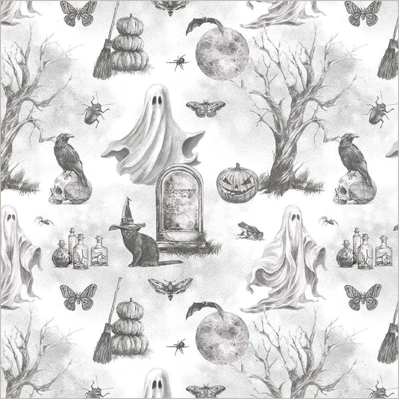 HAPPY HAUNTING: Toil and Trouble-Mist (1/4 Yard)