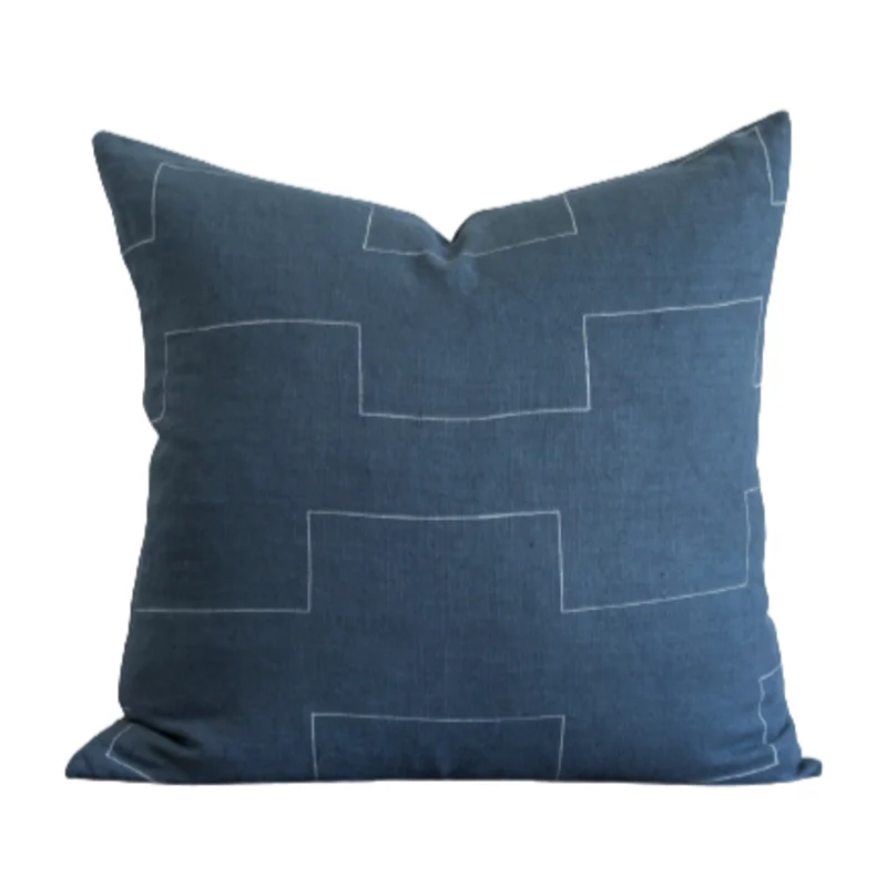 Harbor on Indigo Pillow, 22" x 22"