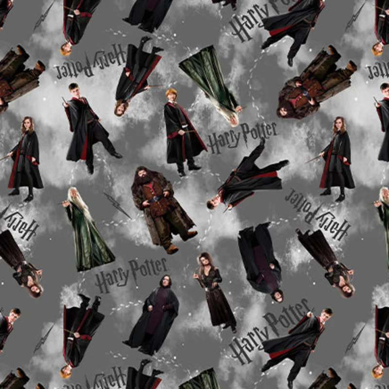HARRY POTTER: Characters-Gray (1/4 Yard)