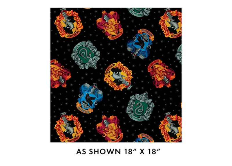 HARRY POTTER: House Crest 108"-Black (1/4 Yard)