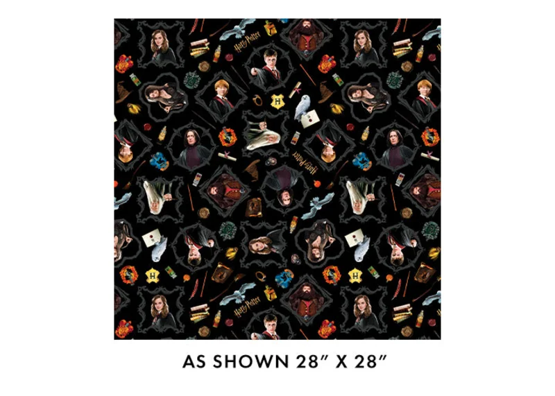 HARRY POTTER: Magic 108"-Black (1/4 Yard)